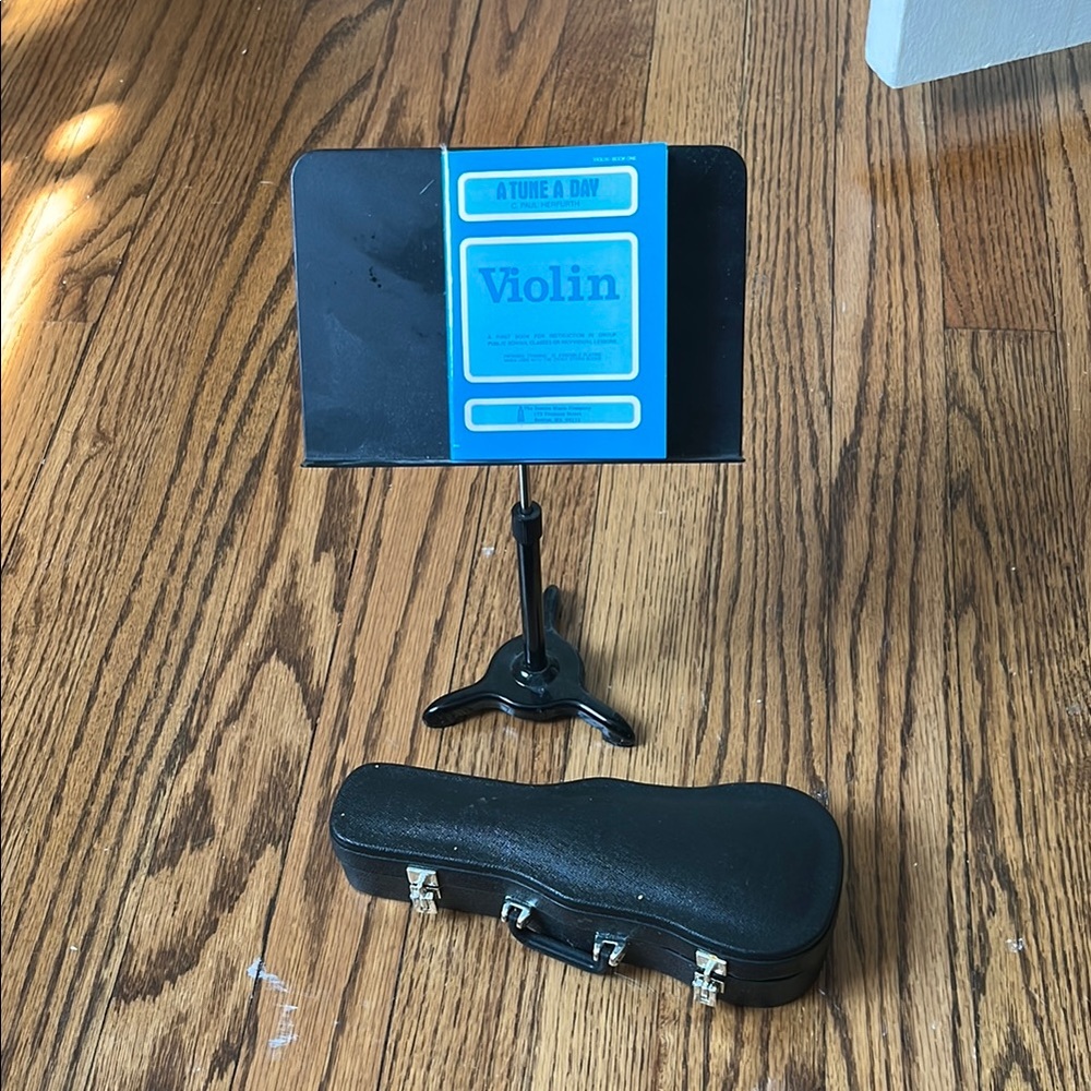 American Girl Violin Set with Black Case and Blue Book